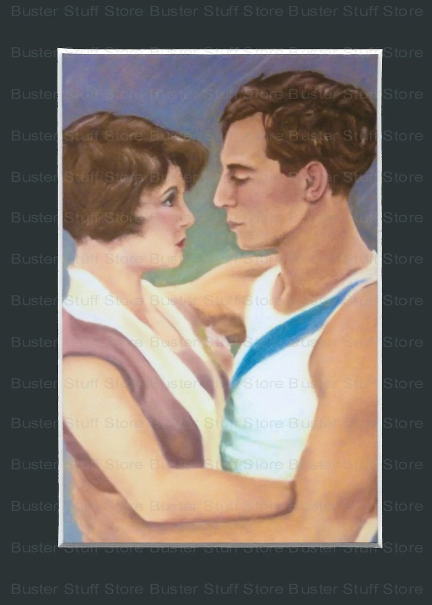 BusterKeatonSoc's tweet photo. #SundaySales Don’t you just love it when Buster gets the girl? “Winning the Girl” a limited edition print by Susan Coburn is available here: https://t.co/IYARszGAny 

#oldhollywood #damfino #busterkeaton #silentfilm https://t.co/lt7eInor1G