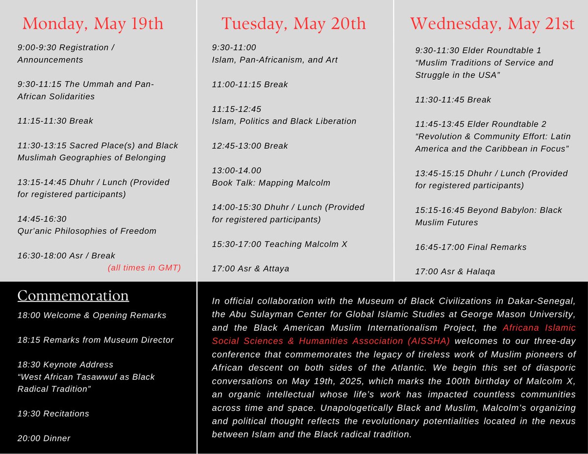 You can follow online by registering on aissha.org <a href="/ACGISGMU/">AbuSulayman Center for Global Islamic Studies</a> is proud to support this wonderful conference together with its Black American Muslim Internationalism Project (BAMI) led by Dr. Aminah Al-Deen. We are in awe of our colleagues who have brought together an