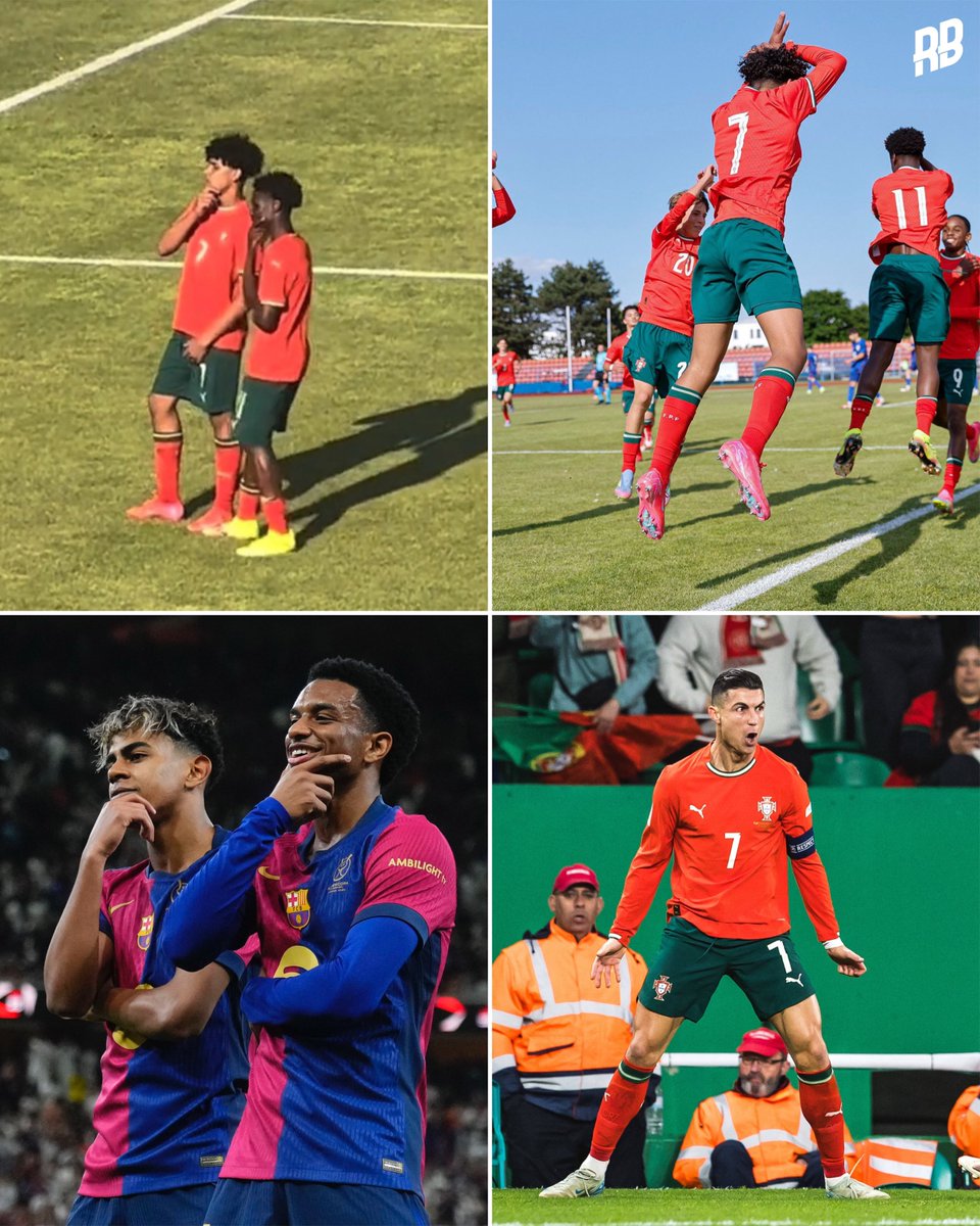 Cristiano Ronaldo Jr really hit TWO iconic celebrations after he bagged a brace to help Portugal win in the final of the Vlatko Markovic Tournament. 🏆👏

He’s received a lot of negativity over the week but today shut them all up and won his first title for Portugal. Hopefully he