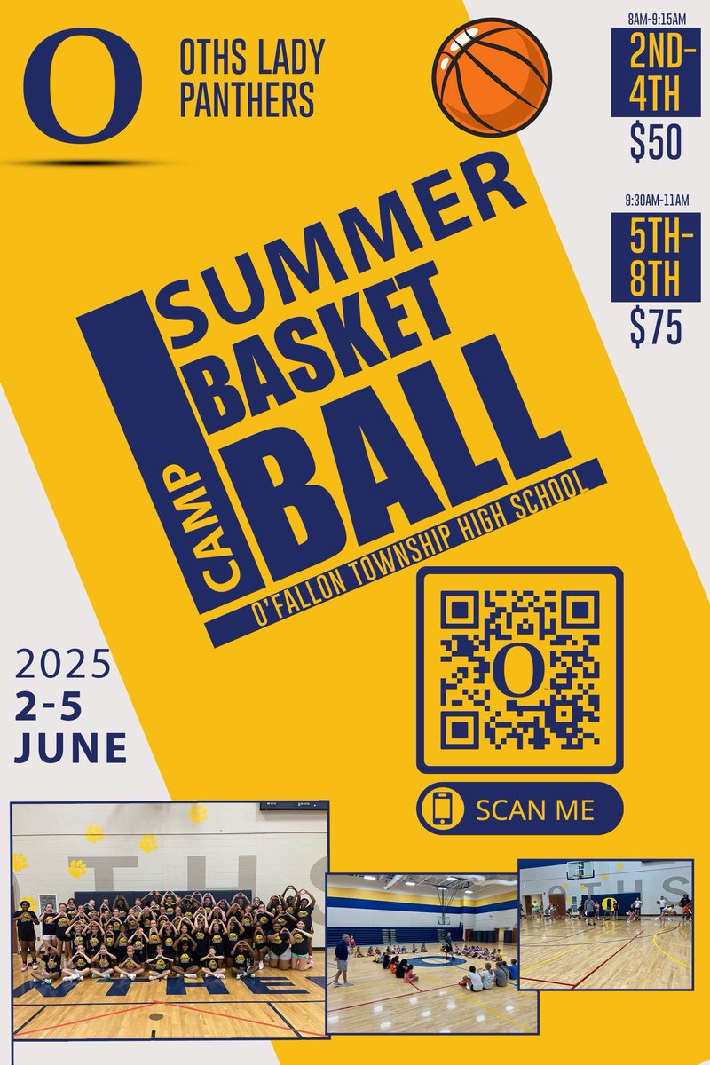 Our youth girls basketball camp is just 2️⃣ weeks away! The high school girls are looking forward to meeting and working with them. Please register this week to guarantee a camp T-shirt.

Youth camp: students.arbitersports.com/o-fallon-towns…