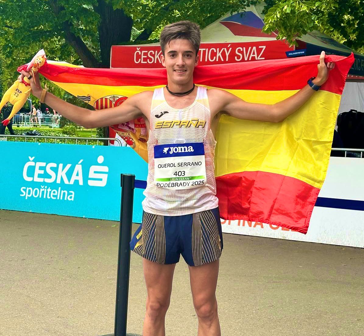CAMPEONATO DE EUROPA DE MARCHA POR EQUIPOS (Poderbrady, 18/05/2025)
El atleta del Diputación València Club Atletismo, Joan Querol Serrano, SEGUNDO en 10 km. Marcha SUB20 con 40:58. Lo que ha significado el Subcampeonato SUB20 para ESPAÑA.