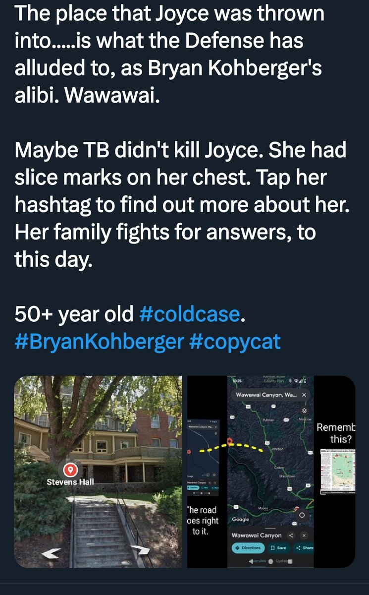 truthcrimefan's tweet photo. Who killed Joyce Margaret LePage?
@othram @CeCeLMoore @Unsolved @ColdCaseAlerts @DrGaryBrucato
#JoyceLePage #WSUPullman #PullmanWA #SolveMyCase https://t.co/vvxDENMyu9