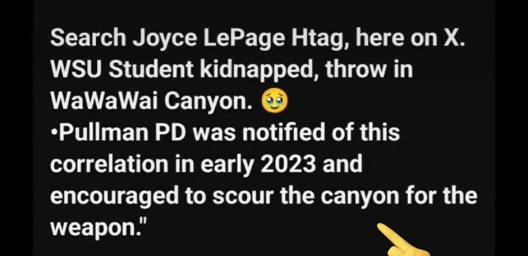 truthcrimefan's tweet photo. Who killed Joyce Margaret LePage?
@othram @CeCeLMoore @Unsolved @ColdCaseAlerts @DrGaryBrucato
#JoyceLePage #WSUPullman #PullmanWA #SolveMyCase https://t.co/vvxDENMyu9