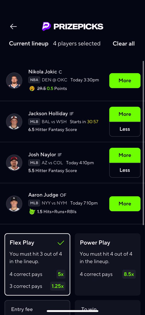 Sunday picks with the free square! As always if we sweep this we will do a giveaway for somebody who likes and follows us. Let’s cash! 💰 

prizepicks.onelink.me/gCQS/shareEntr…

#PrizePicks #prizepickslocks #MLB #NBAPlayoffs
