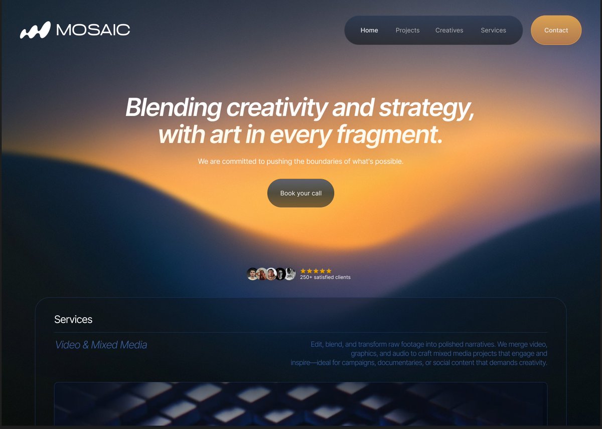 crwlers's tweet image. Created my first hero section just over a month ago... here&apos;s some of my recent favorites, that all happen to use centered text. 👍