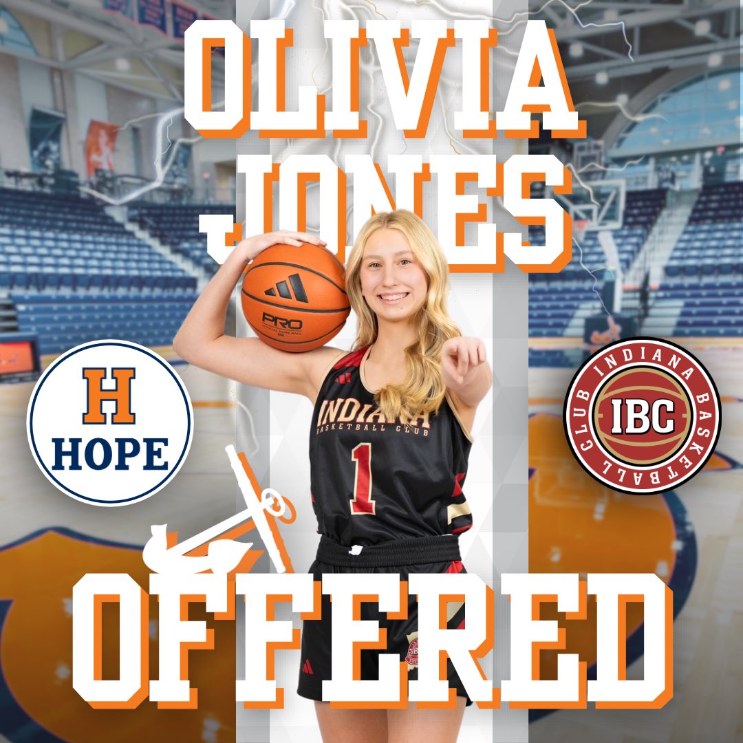 Olivia Jones (@oliviajones2026) on Twitter photo Very blessed and grateful to receive an offer to continue my athletic and academic career at <a href="/HopeCollegeWBB/">Hope College WBB</a>! Thank you so very much <a href="/CoachMorehouse/">Brian Morehouse</a>, <a href="/courtney_kust/">Courtney Kust</a>, and <a href="/AustinRa10/">Austin Randel</a> for offering me this incredible opportunity! <a href="/IBCLightningS40/">Indiana Basketball Club Lightning</a> <a href="/IBCWBB/">Indiana Basketball Club</a> <a href="/M14hoopsindy/">M14Hoops Indy</a> Very blessed and grateful to receive an offer to continue my athletic and academic career at <a href="/HopeCollegeWBB/">Hope College WBB</a>! Thank you so very much <a href="/CoachMorehouse/">Brian Morehouse</a>, <a href="/courtney_kust/">Courtney Kust</a>, and <a href="/AustinRa10/">Austin Randel</a> for offering me this incredible opportunity! <a href="/IBCLightningS40/">Indiana Basketball Club Lightning</a> <a href="/IBCWBB/">Indiana Basketball Club</a> <a href="/M14hoopsindy/">M14Hoops Indy</a>
