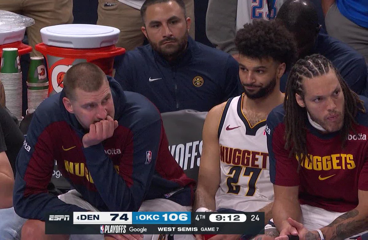 Nuggets have emptied their bench down 30+ POINTS in a Game 7...
