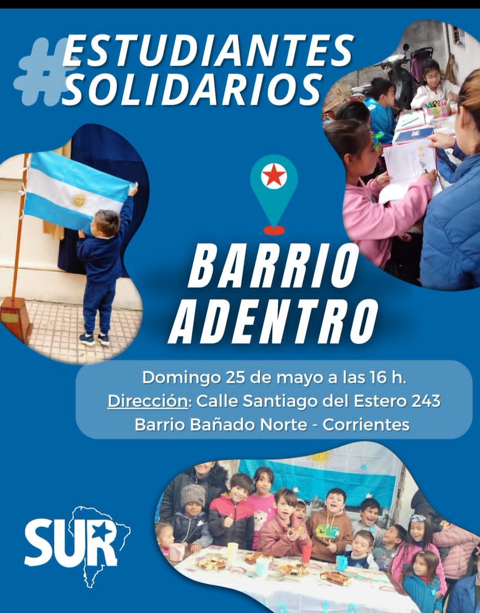 LDScorrientes's tweet photo. Invitemos a estudiantes terciarios y universitarios a participar de esta Jornada Patriótica y Solidaria el 25 de mayo 🇦🇷💙 https://t.co/HSybGAJKVF