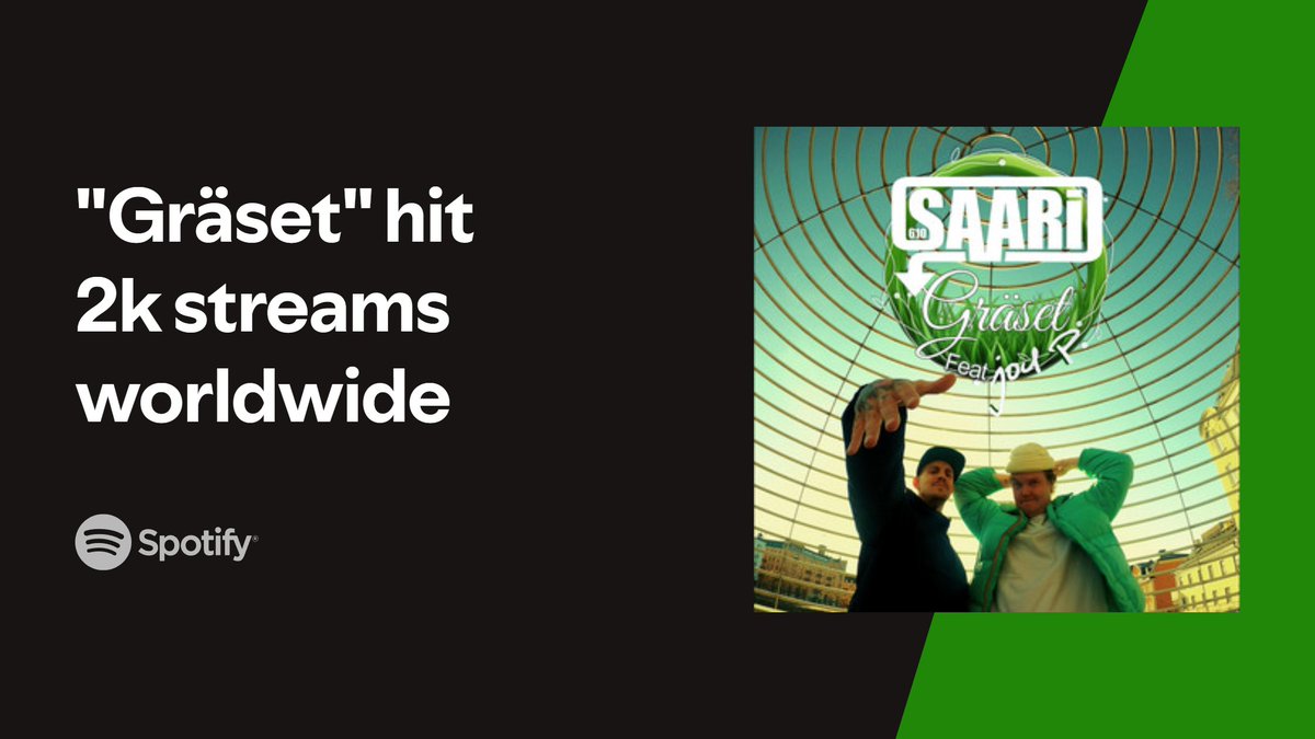 Tack som fan! Inte långt ifrån 3k nu! 
open.spotify.com/track/6rgYXYkb…
#gräset #spotify #610SAARi #JoelP #svenskhiphop