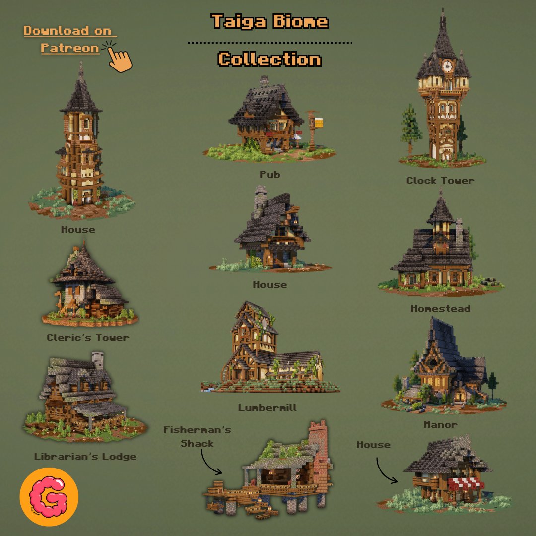 Taiga Biome Collection
----------------------------
#Minecraftbuilds #minecraft建築コミュ #Minecraft #minecraftart