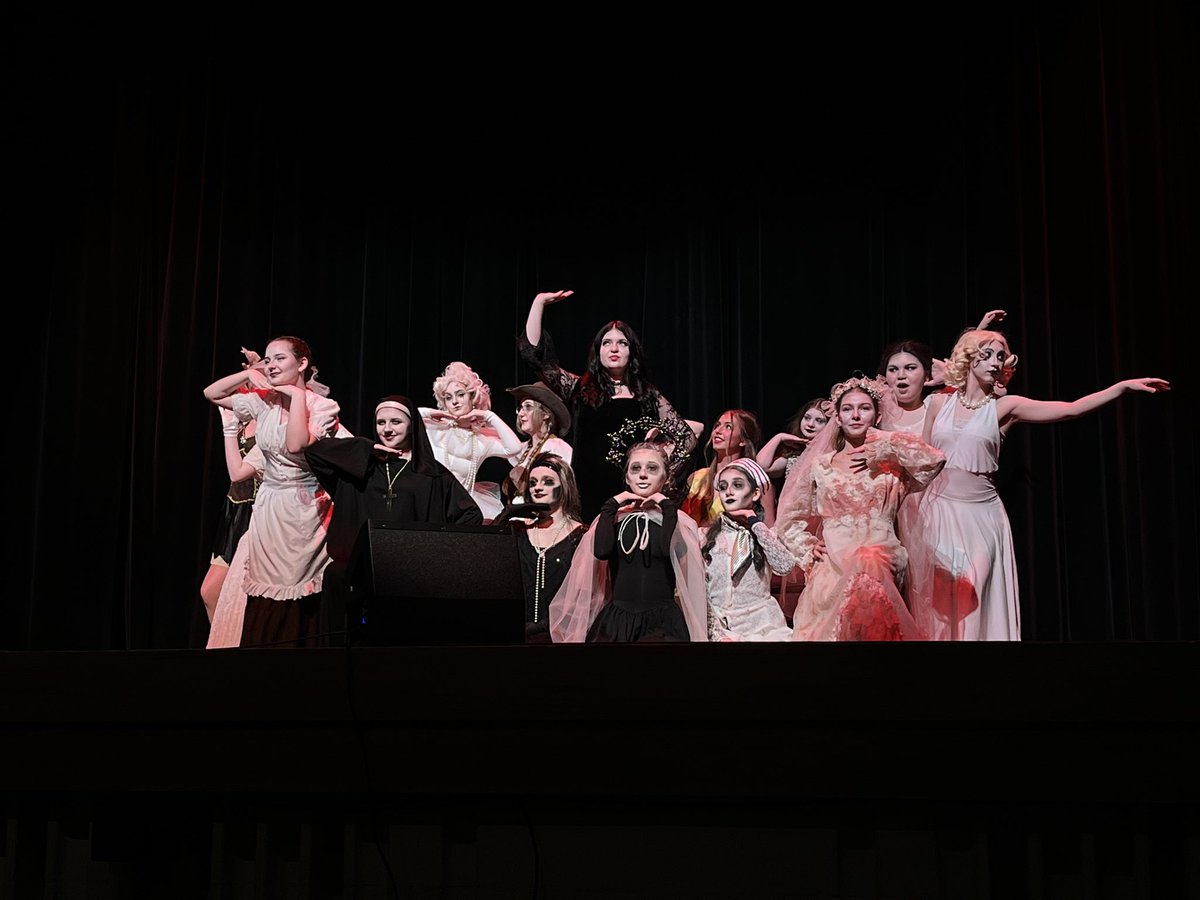 PorterPlayers's tweet photo. “It’s family first and family last and family by and by!”

The Addams Crypt is officially sealed! 🌙🪦👻

Thank you to the cast of The Addams Family! This kooky show has been so much fun &amp; we appreciate all who came out to see it! Did you get to see this hilarious show? https://t.co/h3Srgv24W7