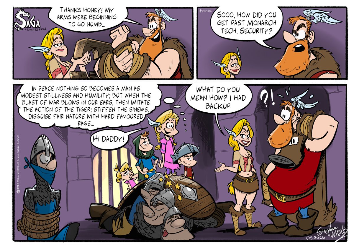 RinianStephen's tweet image. In peace nothing so becomes a man as modest stillness and humility; but when the blast of war blows in our ears, then imitate the action of the tiger; stiffen the sinews, disguise fair nature with hard favoured rage...

@ComicsKingdom 

#comicskingdom #thesagaofbrannbjornson