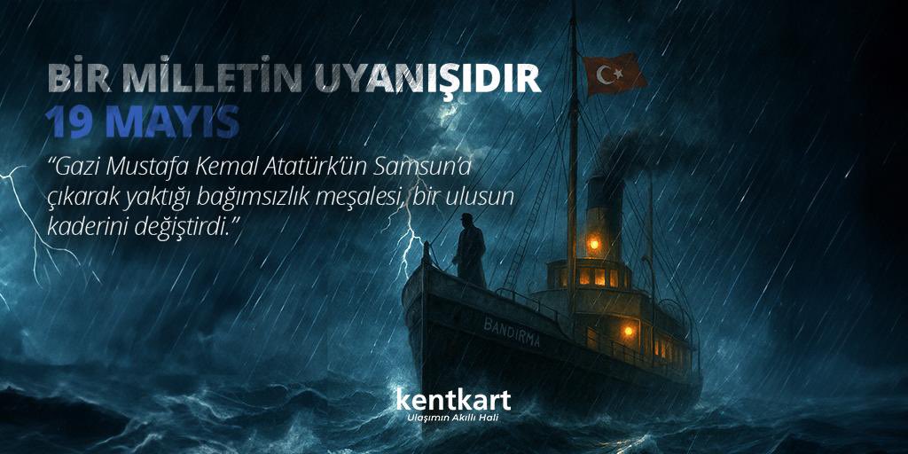 KentkartTurkey's tweet photo. 19 Mayıs Atatürk’ü Anma, Gençlik ve Spor Bayramı’mız kutlu olsun. 🇹🇷 https://t.co/vVS1xGIy9b