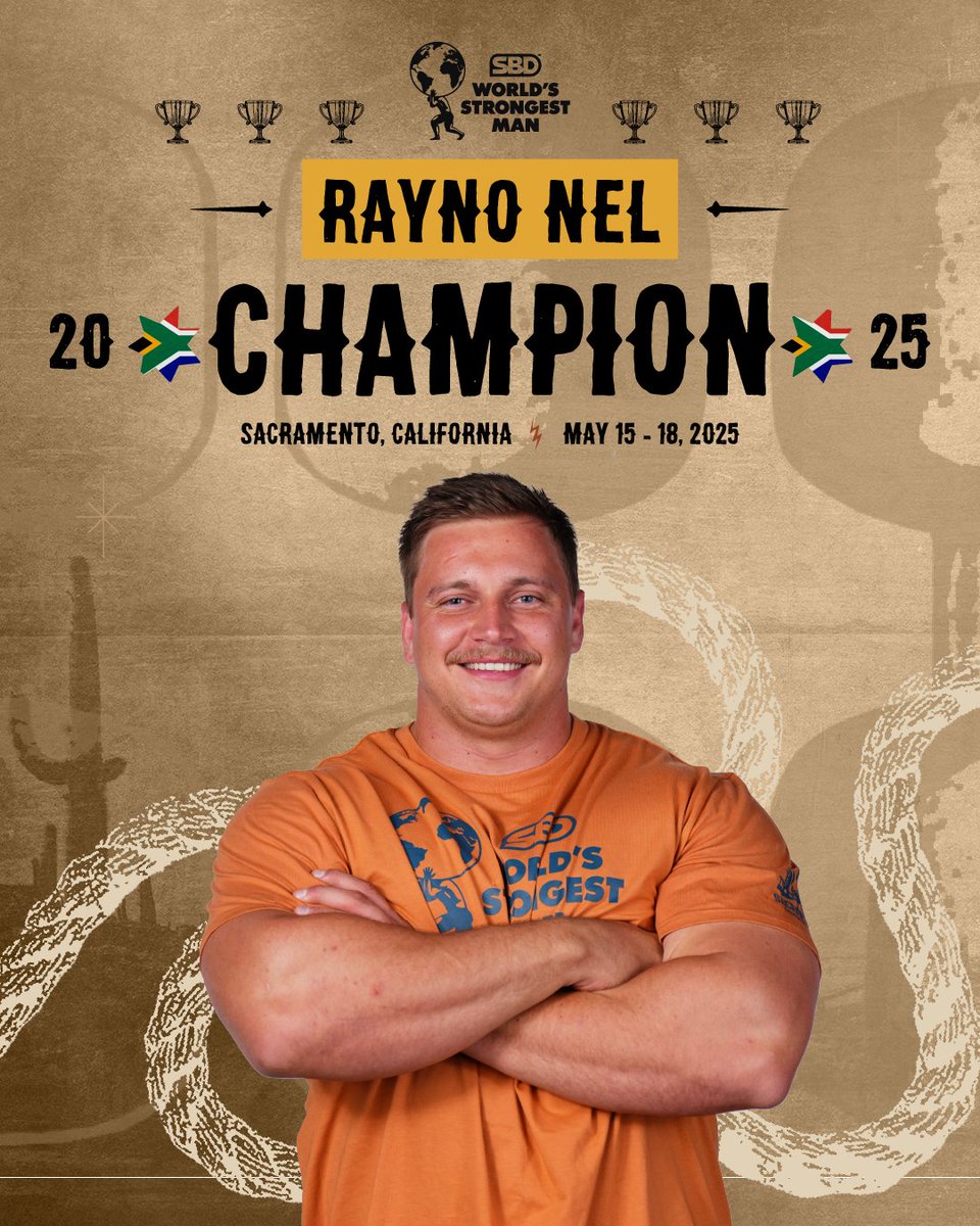 𝗕𝗥𝗘𝗔𝗞𝗜𝗡𝗚: Rayno Nel is your 2025 <a href="/SBDApparel/">SBD</a> World’s Strongest Man 🇿🇦🏆🌎 #WSM2025