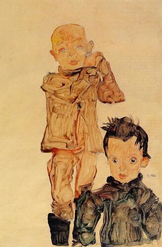 artistschiele's tweet photo. Two Boys, 1910 #artbots #schiele https://t.co/G3jSB4pg5G