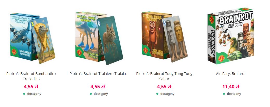 In Poland you can buy a card games with #ItalianBrainrot 😆