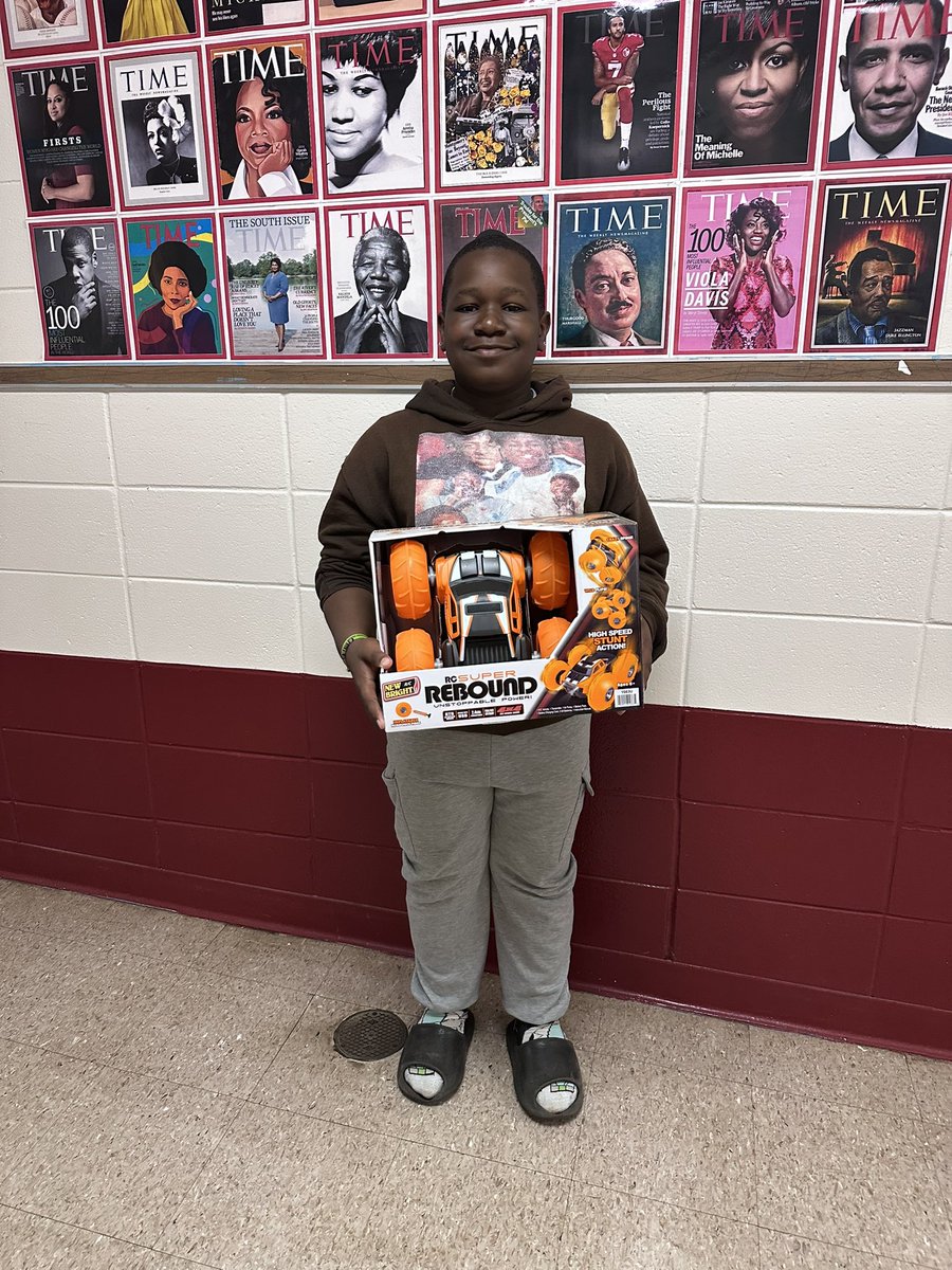 A’Derrius is heading to middle school next year, but before he goes, he chose to spend his hard-earned behavior bucks on one of the top items in our PBIS store! His exemplary behavior truly embodies what it means to be a champion. We’re so proud of him!