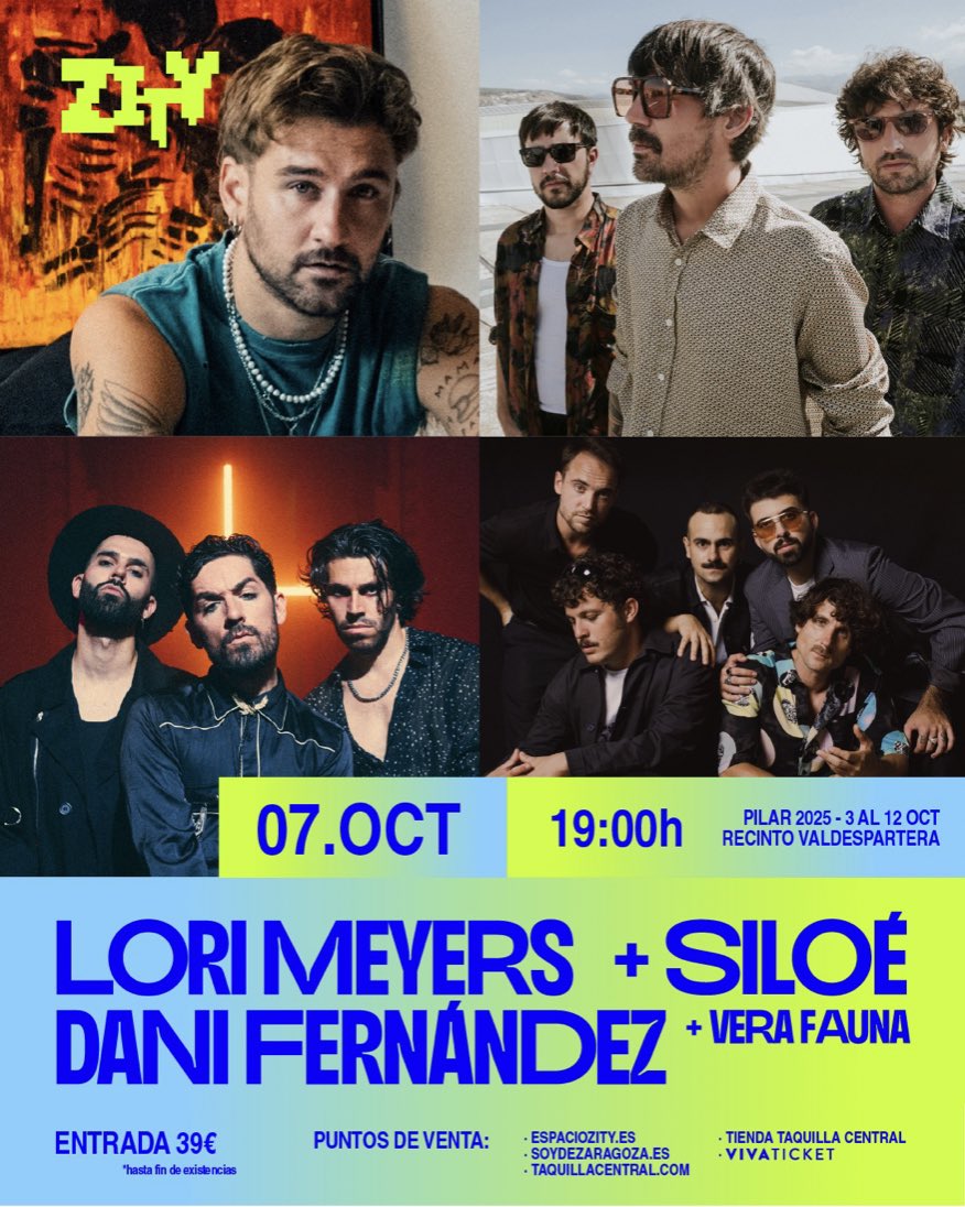 NEWS DANI FDEZ 🐺 (@newsdanifdez) on Twitter photo ¡MENUDA CONFIRMACIÓN! 💥
<a href="/DaniFdez/">Dani Fernández D.</a> se suma, por primera vez, al ciclo de conciertos que organiza <a href="/EspacioZity/">Espacio Zity Zaragoza</a> por las fiestas del Pilar de Zaragoza 🤩
Las abonos saldrán a la venta el 21 de mayo y las entradas del concierto el 22 de mayo 🫵🏻
🎟️ espaciozity.es/entradas/abono… ¡MENUDA CONFIRMACIÓN! 💥
<a href="/DaniFdez/">Dani Fernández D.</a> se suma, por primera vez, al ciclo de conciertos que organiza <a href="/EspacioZity/">Espacio Zity Zaragoza</a> por las fiestas del Pilar de Zaragoza 🤩
Las abonos saldrán a la venta el 21 de mayo y las entradas del concierto el 22 de mayo 🫵🏻
🎟️ espaciozity.es/entradas/abono…