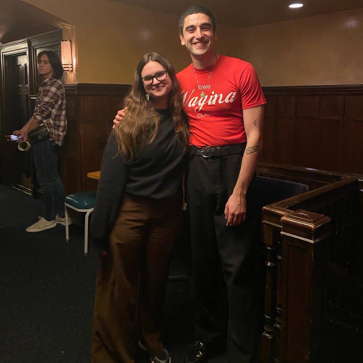 threehoursahead's tweet image. Happy birthday @AdamMelchor ♡ not sure if it’s my favorite but most special memory is the vag shirt 🙂‍↔️🫶🏻