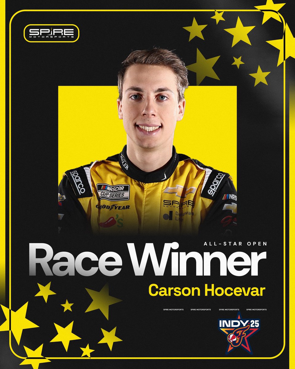 YOU’RE AN ALL-STAR, <a href="/CarsonHocevar/">Carson Hocevar</a>.

<a href="/GainbridgeSport/">gainbridgesport</a> | #AllStarRace