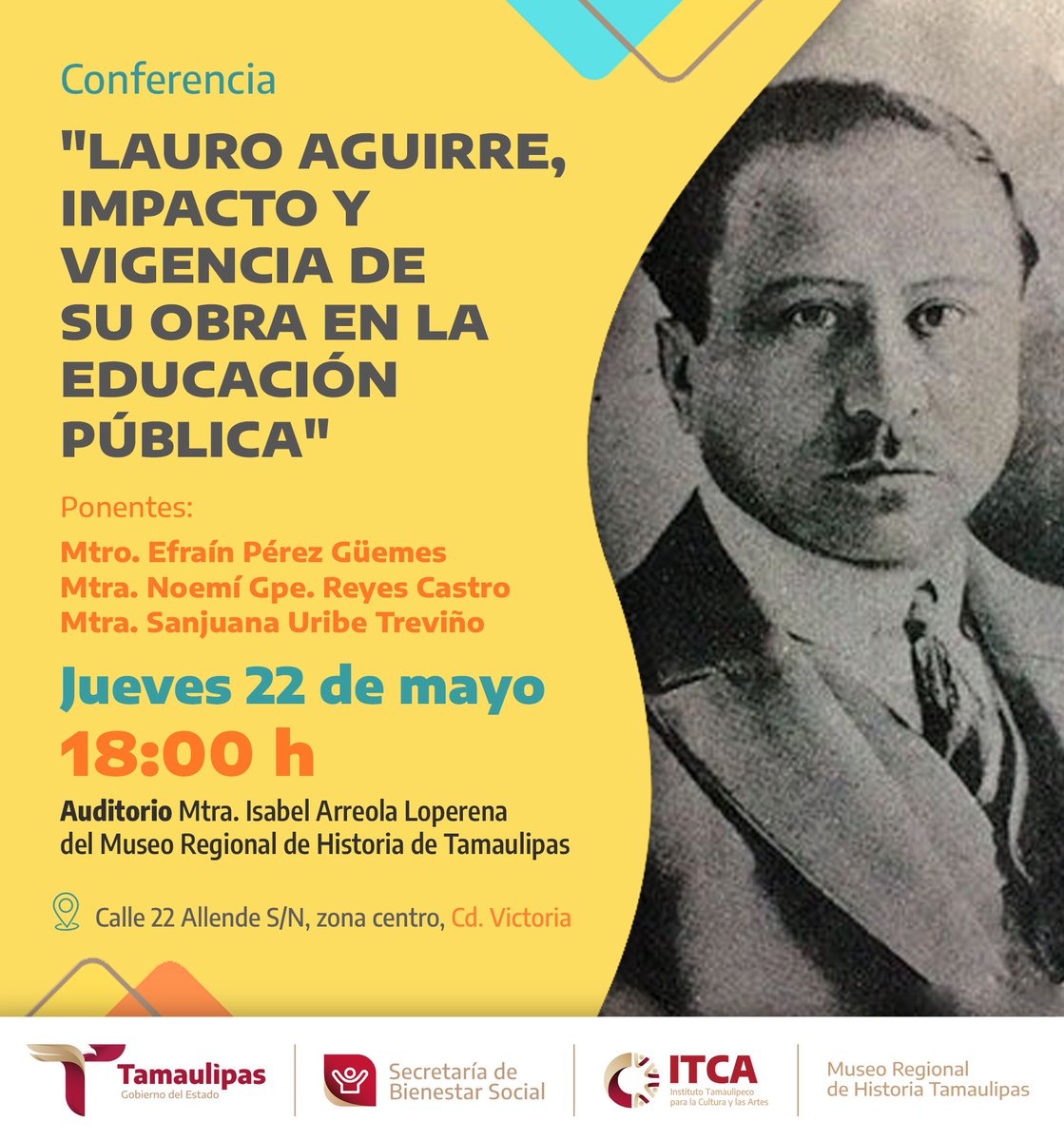 Acompáñanos en el #MuseoRegional a una charla dedicada a uno de los grandes impulsores de la educación en México ✍️
Reflexionaremos sobre la actualidad de su pensamiento y su legado en el ámbito educativo 📚

¡Te esperamos!

<a href="/ITCATamaulipas/">Instituto Tamaulipeco para la Cultura y las Artes</a> #CdVictoria #EntradaLibre