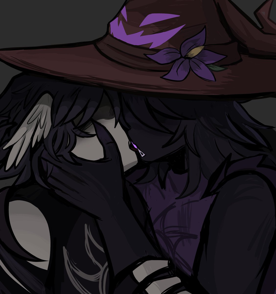 If I'm honest I don't know how to draw a kiss so it's my first attempt
