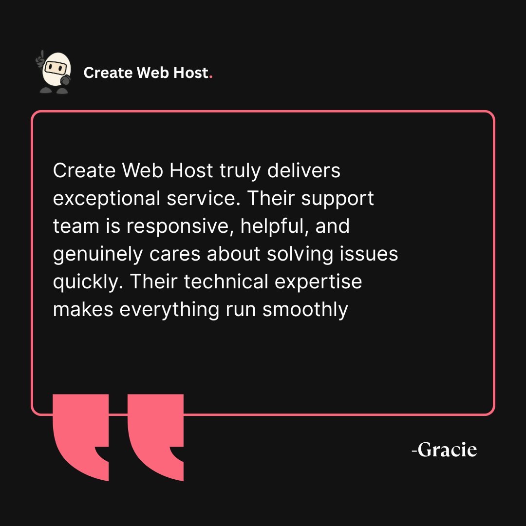 At #Createwebhost, we’re honored to be trusted by our users. Your satisfaction motivates us to deliver outstanding customer service every single day.

#Testimony #WebHosting #customerService