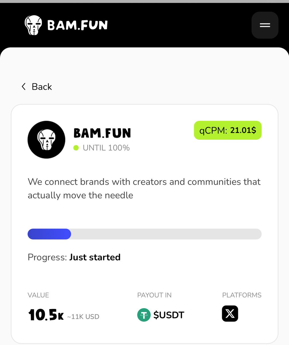Thememecoinking's tweet image. Now Everyone Can Earn money from posting on X by using @bamdotfun .

The idea is awesome . You can get paid based on your quality views . It's very easy to join just join by this link and Connect your X . Just join , post &amp;amp; earn. Simple .....

Join  Link :bam.fun/sign-up?referr…