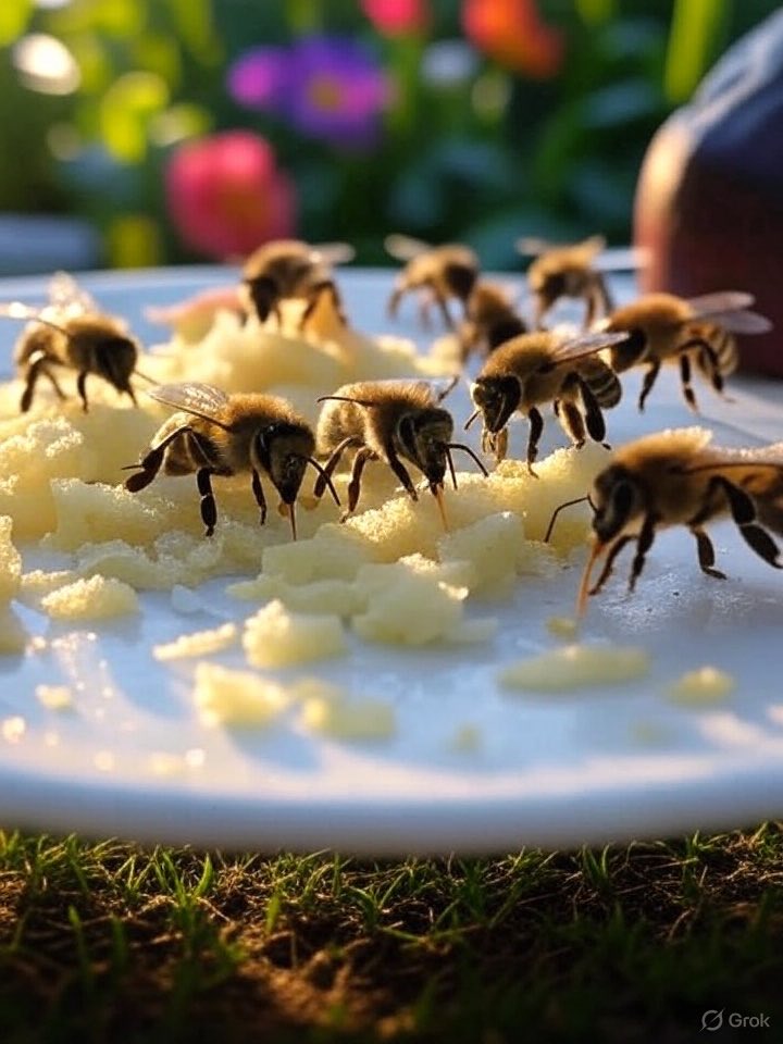 Bienen finden im Sommer oft weder Nahrung noch Wasser – viele ertrinken an glatten Wasserstellen.

🧃 Einfach helfen: Geriebenen Apfel + Wasser in eine flache Schale.

🍎 Die Bienen landen sicher, trinken und tanken Energie.

#Bienen #Naturschutz #Schweiz