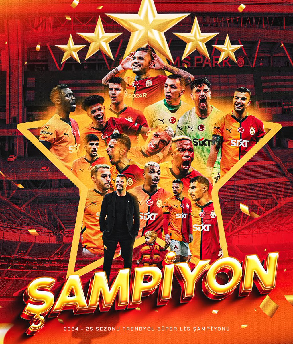 🏆🟡🔴 2024-25 TRENDYOL SÜPER LİG ŞAMPİYONU GALATASARAY!