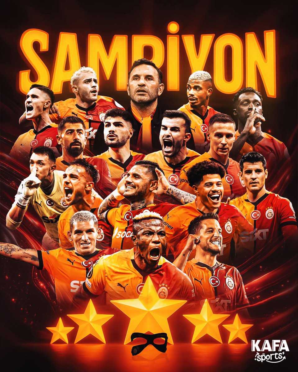 🏆 GALATASARAY, ÜST ÜSTE 3. KEZ SÜPER LİG ŞAMPİYONU OLDU VE 5. YILDIZI ALDI! 🏆