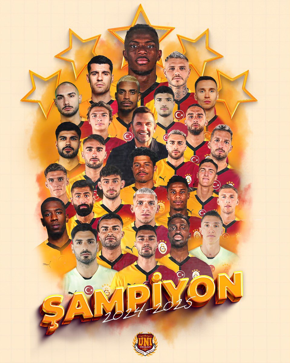 ultrAslanUNI's tweet photo. ŞAMPİYON GALATASARAY!
⭐️⭐️🌟⭐️⭐️#ultrAslanUNI https://t.co/7lXxPdKBD0