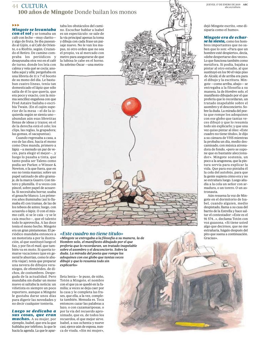 Hace tiempo escribí esto, en el centenario del nacimiento de #Mingote. Quizá os guste leerlo...