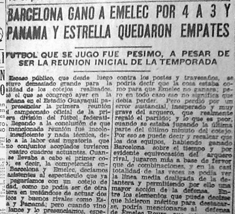 SociosBSCQuito's tweet photo. 💪⚽️ El clásico nació con PATERNIDAD AMARILLA. 

💛🖤♥️ Aquel 22 de agosto de 1943, Guayaquil no sabía que estaba presenciando el génesis de su mayor rivalidad. @BarcelonaSC y @CSEmelec se enfrentaron por primera vez, con victoria amarilla

#clasicodelastillero #unsoloidolo https://t.co/T7HvueGNz1