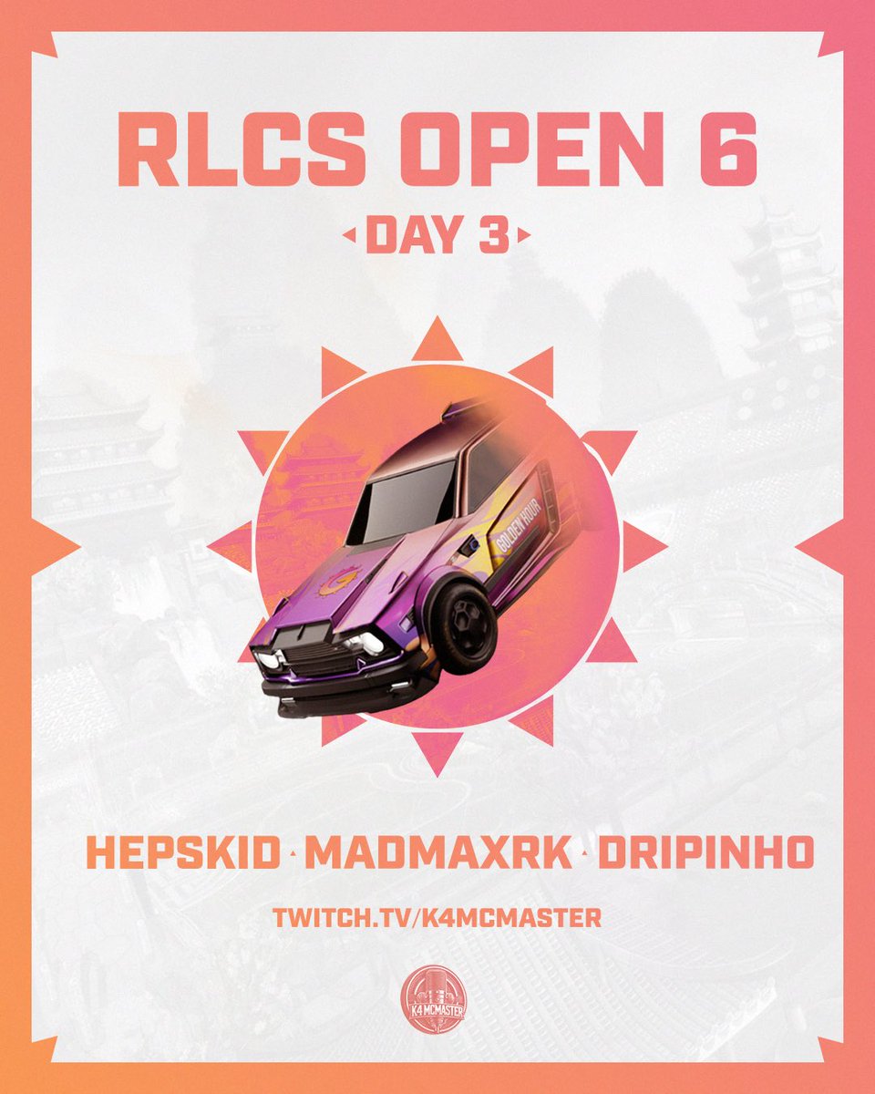 Big day today. <a href="/HepsBEAST/">HepsKid</a> <a href="/DripinhoRL/">Drip</a> <a href="/madmaxrkI/">madmaxrk</a>  take on the Day 3 Gauntlet today at 7PM EST!! Make sure to be there and show your support for the boys!!
<a href="/wip_nutty/">Nate</a>  and <a href="/k4mcmaster/">Mitchell Grabowski</a> on the cast you wont wanna miss it!

twitch.tv/k4mcmaster