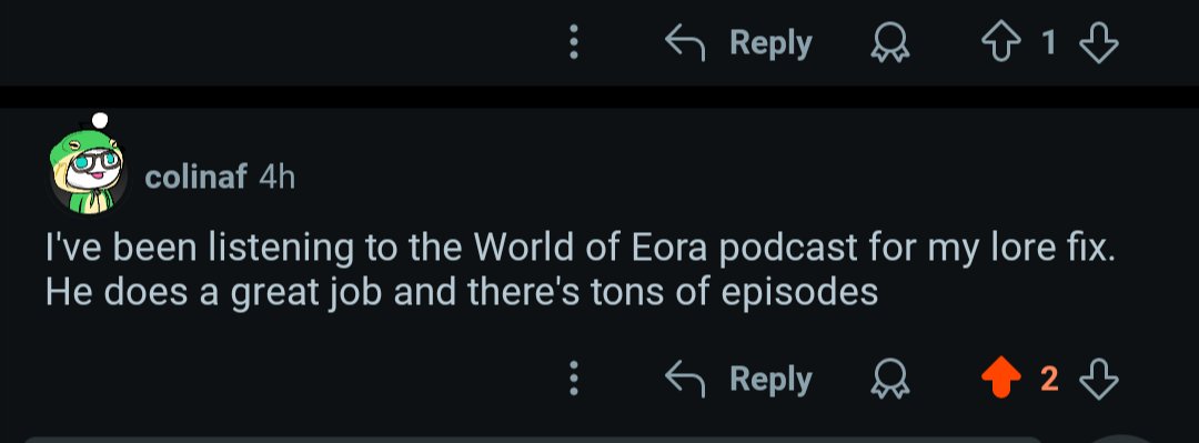 worldofeora's tweet photo. This warms my heart, thanks to my listeners for helping promote the show :) just a couple examples on Reddit recently. https://t.co/e3OabQh2Es