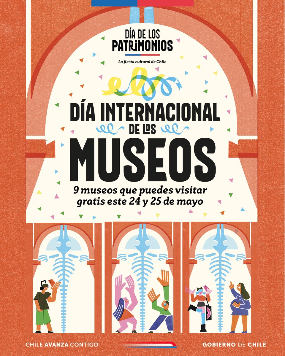 ¡Estos museos tendrán actividades gratuitas para el #DíaDeLosPatrimonios!

Museo Regional de Iquique
Museo Regional de Antofagasta
Museo Histórico Gabriel González Videla (La Serena)
Museo de Historia Natural de Valparaíso
Museo Nacional de Historia Natural
Museo Histórico de