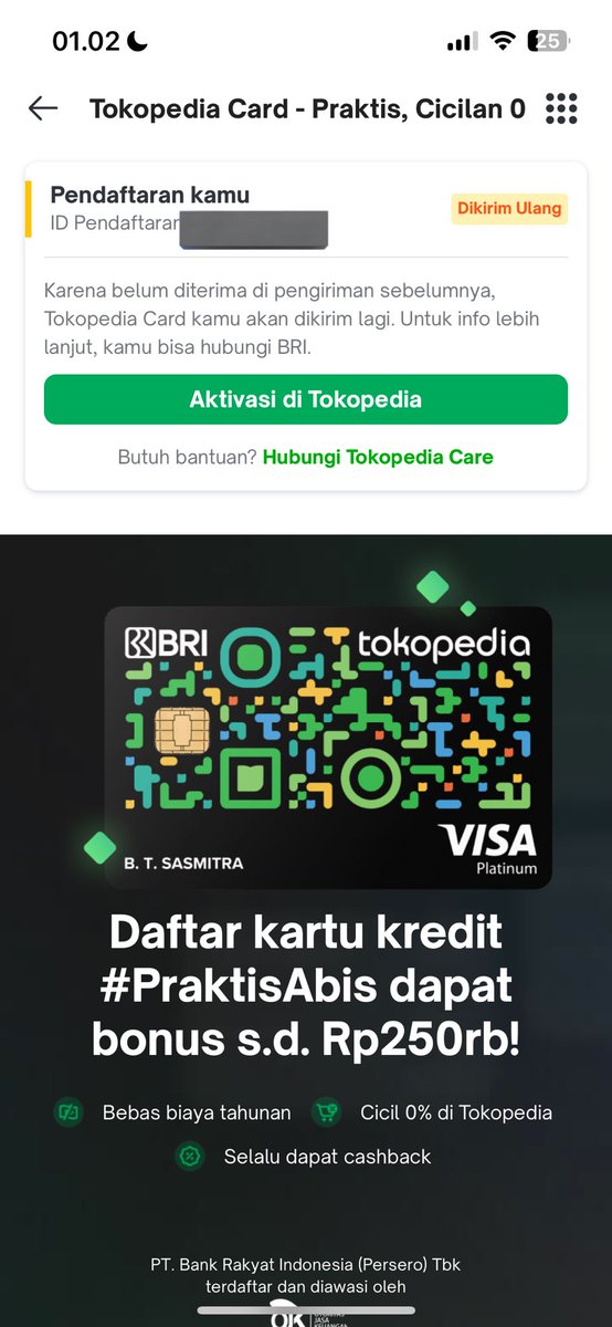 akinmbrndg's tweet photo. Bener bener gapaham lagi sama sistemnya @BANKBRI_ID x @tokopedia @TokopediaCare , tanggal 6 May pengajuan kartu baru Tokopedia Card, sudah di konfirmasi buat penambahan nomor alamat rumah, karena yang di tulis cuma nama gang nya saja,udah 5x bikin laporan dan masih salah alamat! https://t.co/gT6fXa2bGV