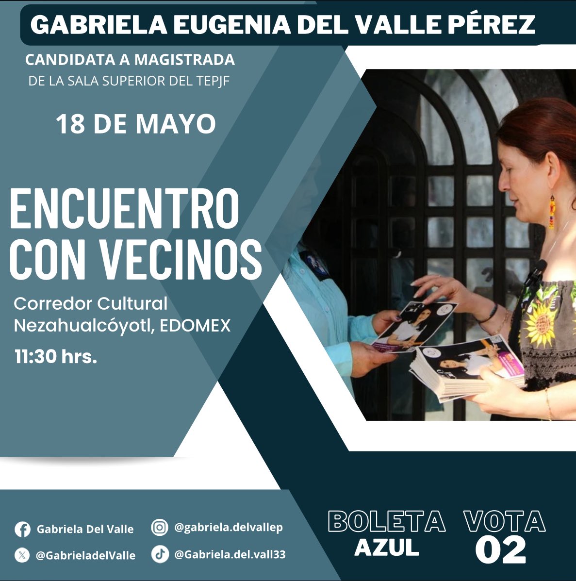 ¡Vecinas y vecinos de Nezahualcóyotl! Las y los espero para platicar sobre mi visión y mis compromisos. ¡Marca el 02 en la #BoletaAzul y seamos parte del cambio! #Vota02 #EleccionesMéxico2025