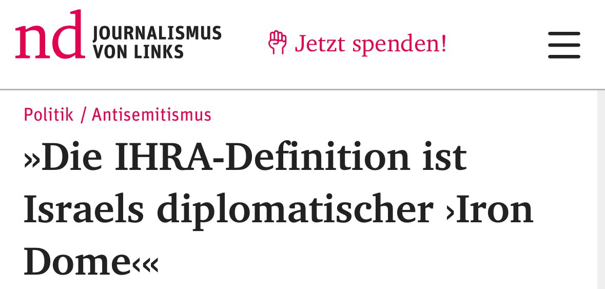 Das ist ein so schönes, weil so entlarvendes Zitat. Stellt sich nur die Frage: Schützt die hier kritisierte IHRA-Definition also womöglich doch vor antisemitischen Vernichtungsfantasien – oder wehrt der Iron Dome bloß „legitime Israelkritik“ ab?