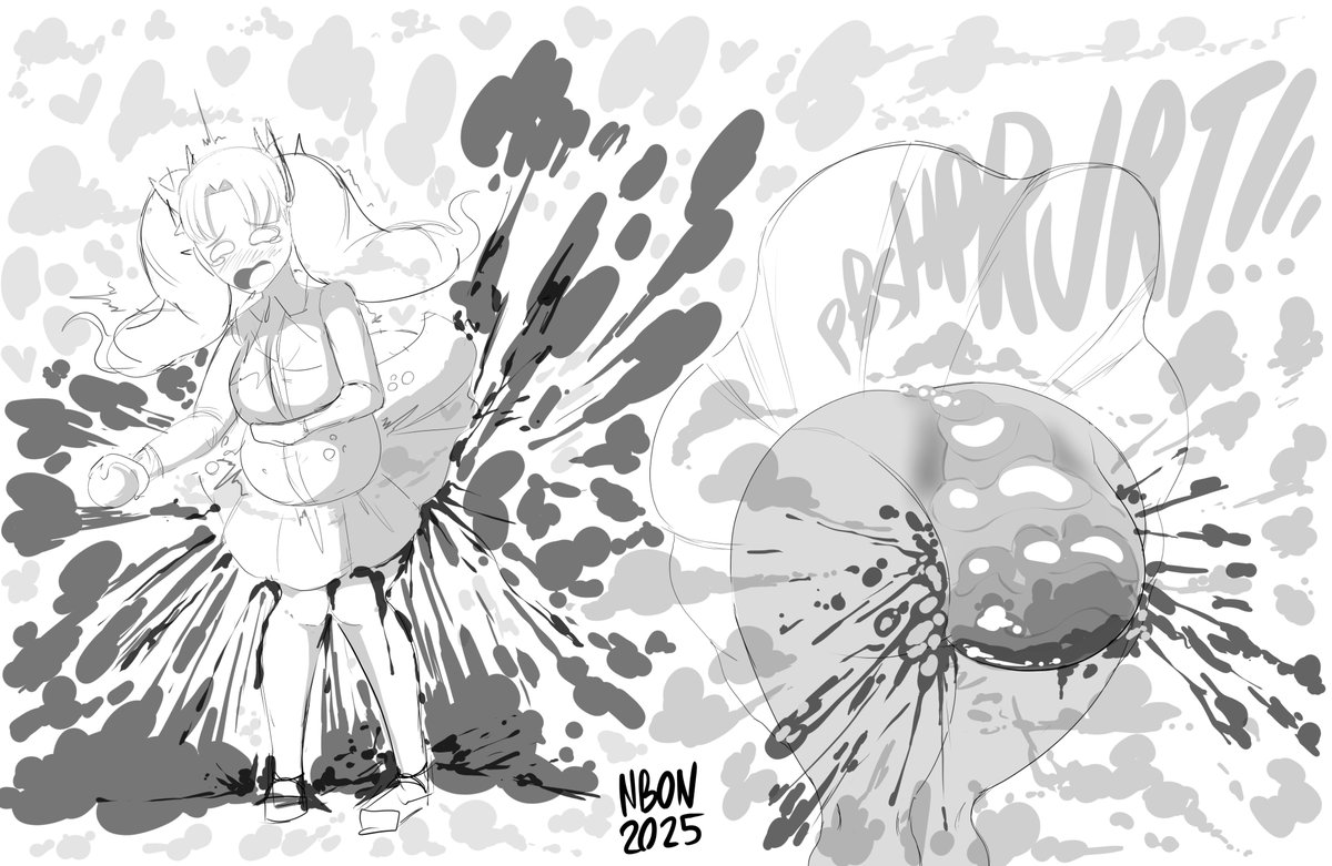 GassyNympho's tweet image. Hello again everyone! I return with another fanfic that I wrote. 
archiveofourown.org/works/65659906
It's a story about Rin Tohsaka from fate having a pretty bad day, it's a commissioned story I was asked to write, please go read it!

Here's some art by my bby @Nobloodonlynon