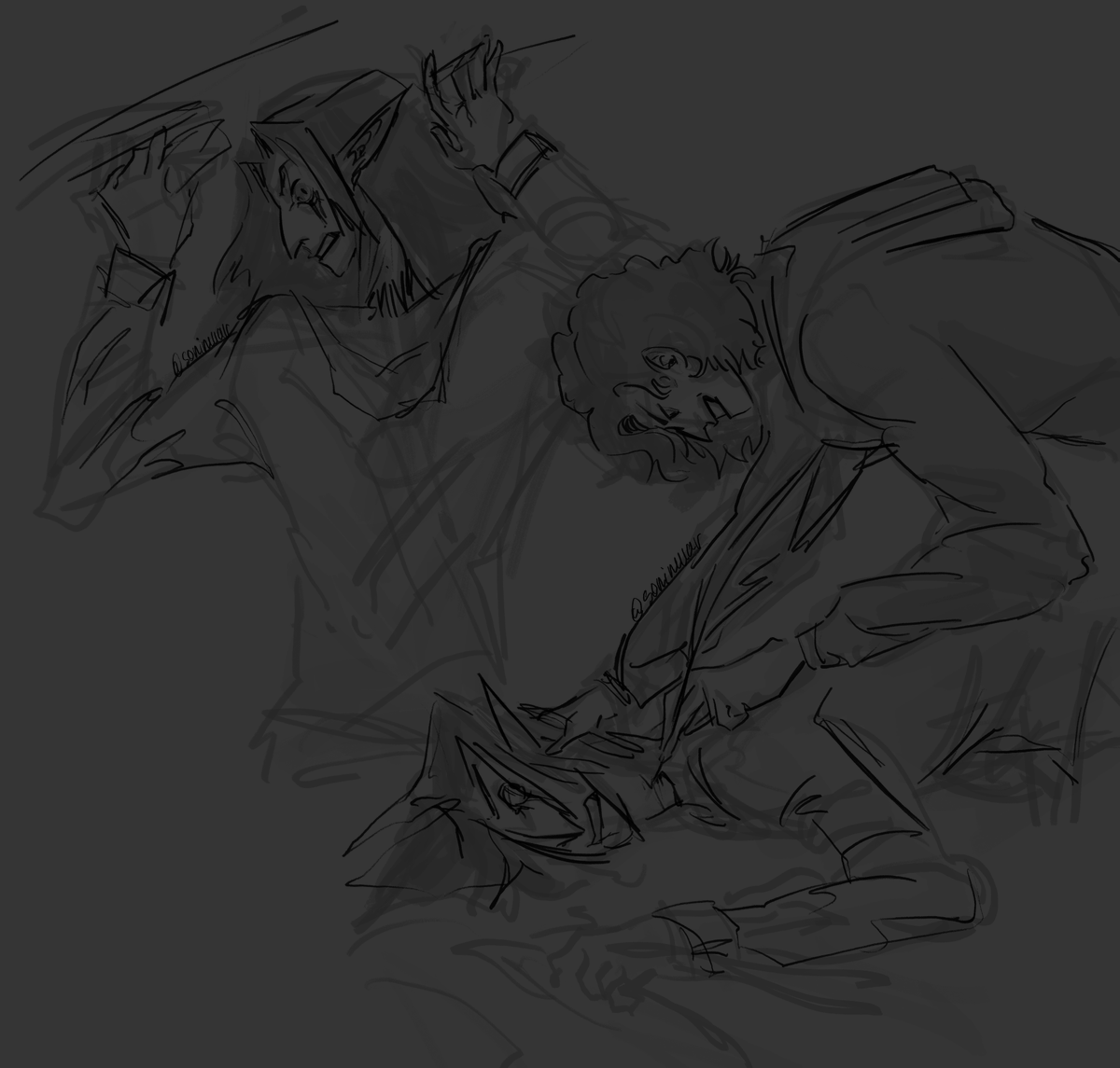 Sonimuar's tweet photo. #sketches #jeverus this looks bad but i hope it gives a little bit of context
{I think this is 4-5 years, and the last art is 7th year} https://t.co/vw11wjCgpV