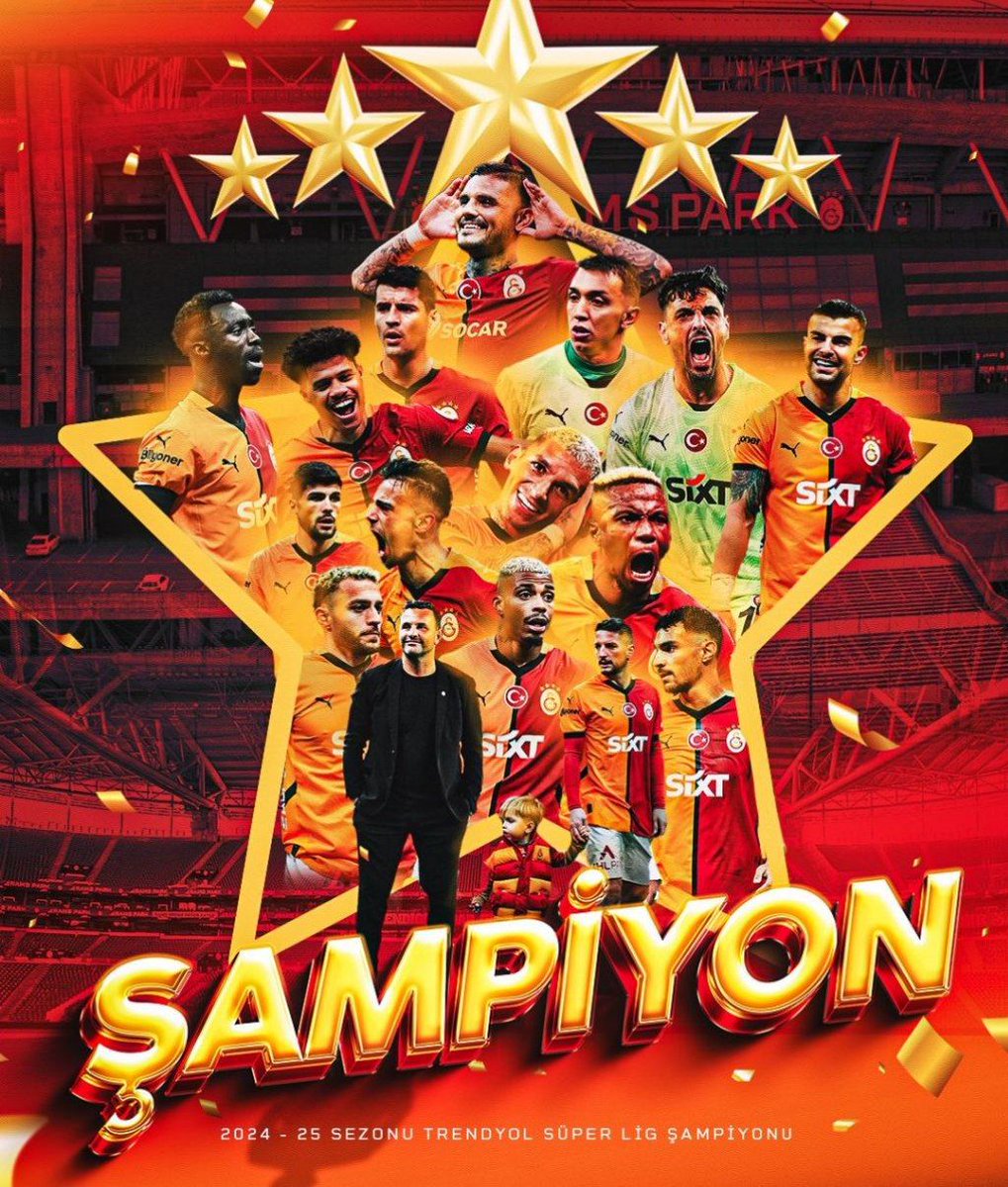 🇹🇷ŞAMPİYON GALATASARAY

 Galatasaray 3 sene üst üste şampiyon olarak armasına 5. yıldızı ekledi. 🏆

Tebrikler Galatasaray 💛♥️

#3xlwin #GalatasaraySK #SampiyonGalatasaray