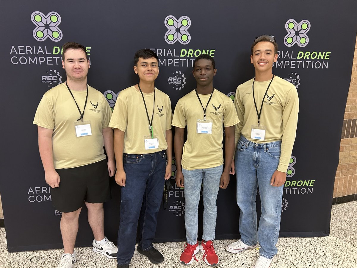 ⁦The CyFalls Drone team competing at the REC Foundation Regional Championships ⁦<a href="/cyfallshs/">Cypress Falls HS</a>⁩ ⁦<a href="/HQ_AFJROTC/">Air Force Junior ROTC</a>⁩