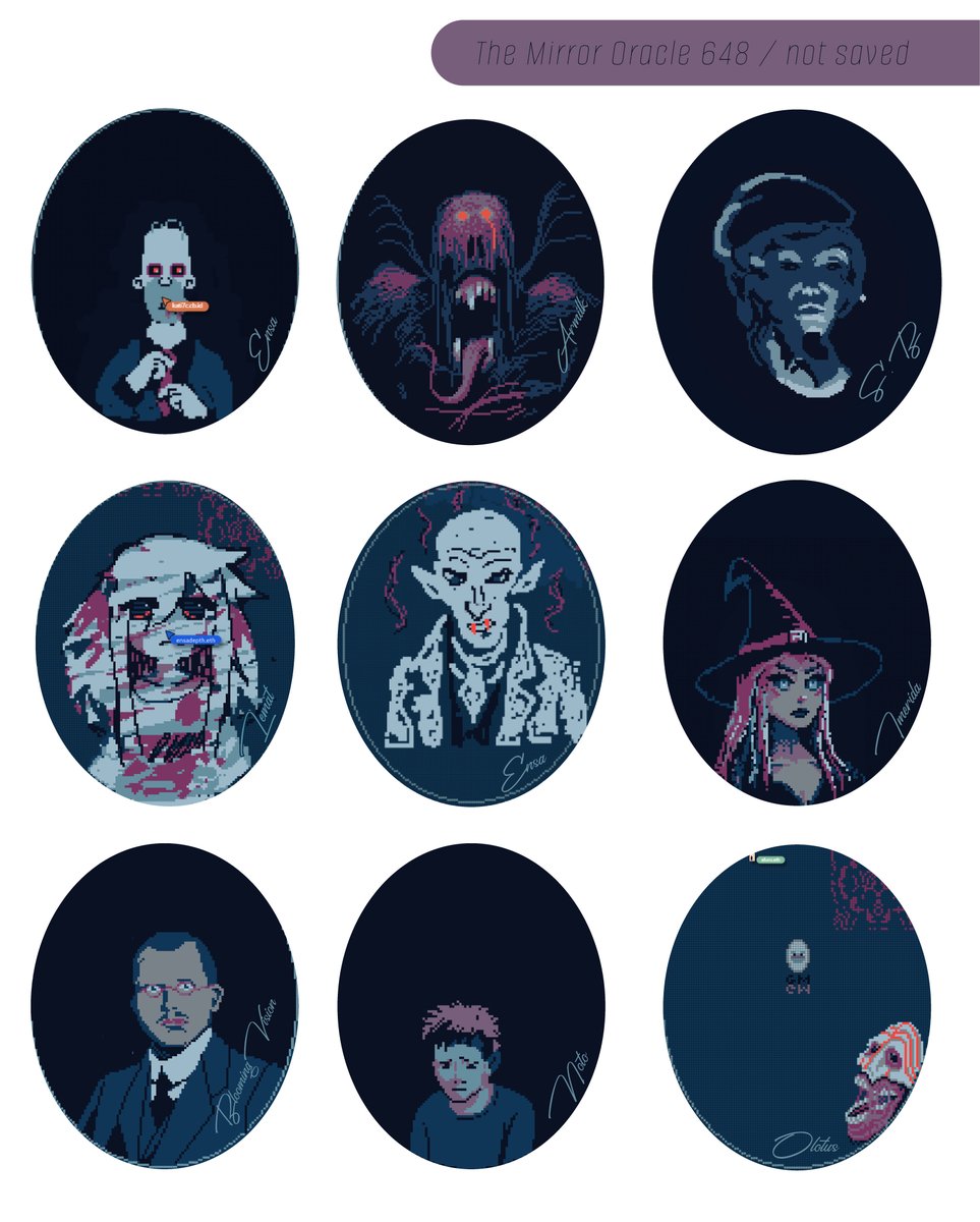 These are some reveals on <a href="/basepaint_xyz/">BasePaint</a>  from the Mirror Oracle, awesome drawings and animations, great job team😍
