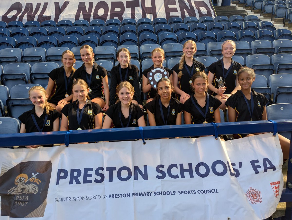 PrestonCityTeam's tweet photo. Good luck to Our Lady’s u12 girls who compete in the @SchoolsFootball National final tomorrow!! An unbelievable achievement to get there and we hope they can lift the title. https://t.co/o9JX7c7UQJ