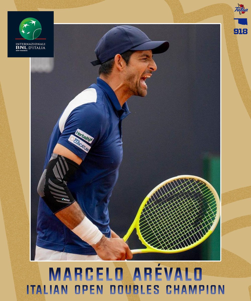 Tulsa Men's Tennis (@tulsamtennis) on Twitter photo .<a href="/CheloArevaloATP/">Marcelo Arevalo</a> has done it again!
Congratulations to TU alumnus Marcelo Arévalo on winning the <a href="/InteBNLdItalia/">Internazionali BNL d'Italia</a> doubles title in Rome 🏆
#ReignCane .<a href="/CheloArevaloATP/">Marcelo Arevalo</a> has done it again!
Congratulations to TU alumnus Marcelo Arévalo on winning the <a href="/InteBNLdItalia/">Internazionali BNL d'Italia</a> doubles title in Rome 🏆
#ReignCane