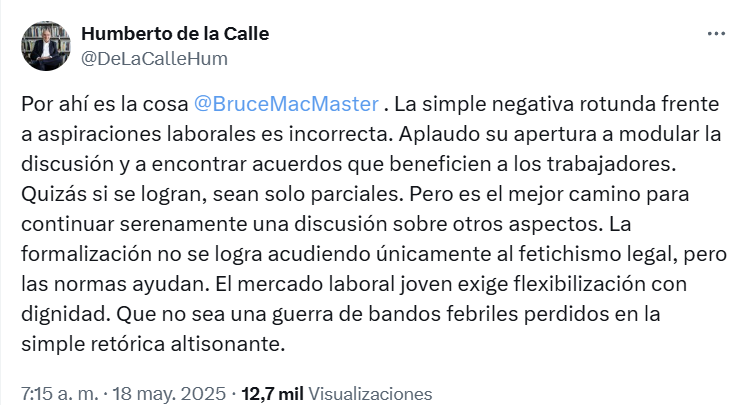Creo que pocas veces en nuestra historia el pacto de clase entre la oligocracia local había sido transmitido en directo y ante tales audiencias.
Derechos, sí, pero poquitos porque toca es calmar al prole.