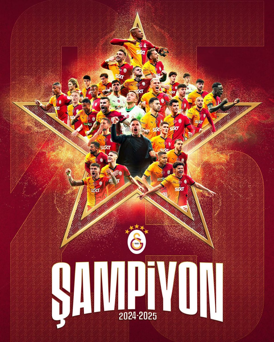 Tebrikler ŞAMPİYON 
💪👏👏👏❤️💛
 #SampiyonGalatasaray