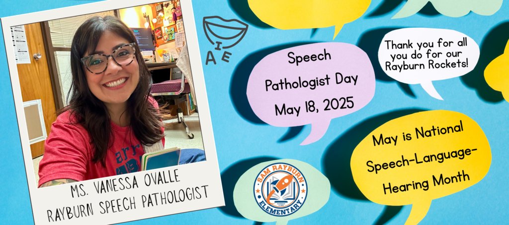 Rayburn Elementary (@rockets120) on Twitter photo Happy Speech Pathologist Day! 🎉 Huge thanks to Ms. Vanessa Ovalle for helping our Rayburn Rockets find their voice and shine! 🚀💬 May is also National Speech-Language-Hearing Month—let’s celebrate our amazing SLPs! 💙 #SpeechPathologistDay #RayburnRockets <a href="/McAllenISD/">McAllen ISD</a> Happy Speech Pathologist Day! 🎉 Huge thanks to Ms. Vanessa Ovalle for helping our Rayburn Rockets find their voice and shine! 🚀💬 May is also National Speech-Language-Hearing Month—let’s celebrate our amazing SLPs! 💙 #SpeechPathologistDay #RayburnRockets <a href="/McAllenISD/">McAllen ISD</a>